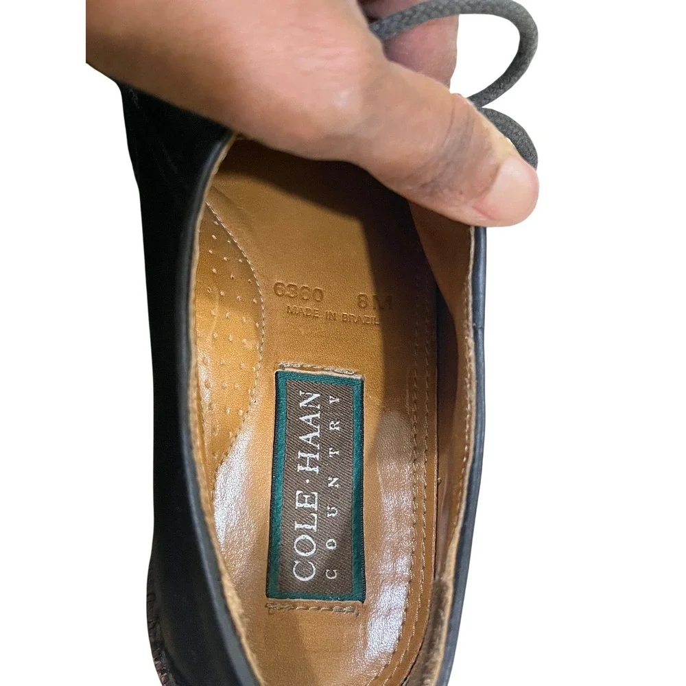 Cole Haan‎ Country Black Leather Lug Sole Oxford Shoes Mens 8M Office Comfort